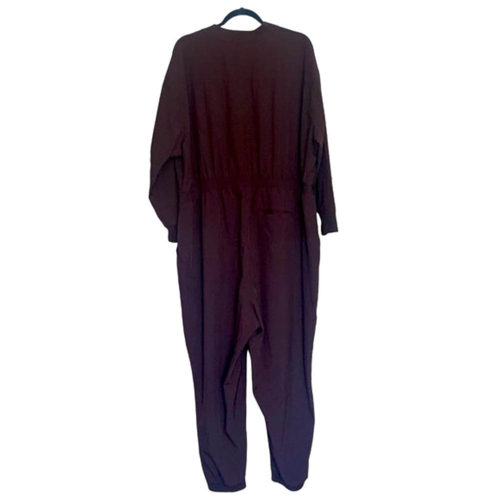Old Navy StretchTech Cropped Zip Bomber Jumpsuit, Size 2X Plum Wine - Picture 6 of 9